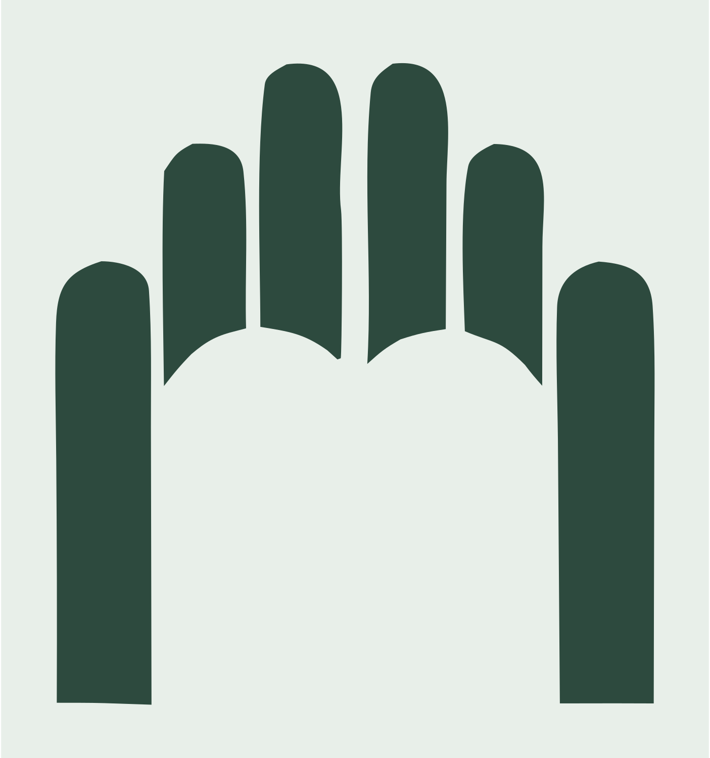 Open Hand Raised Logo #e8efe9/#2d4a3e