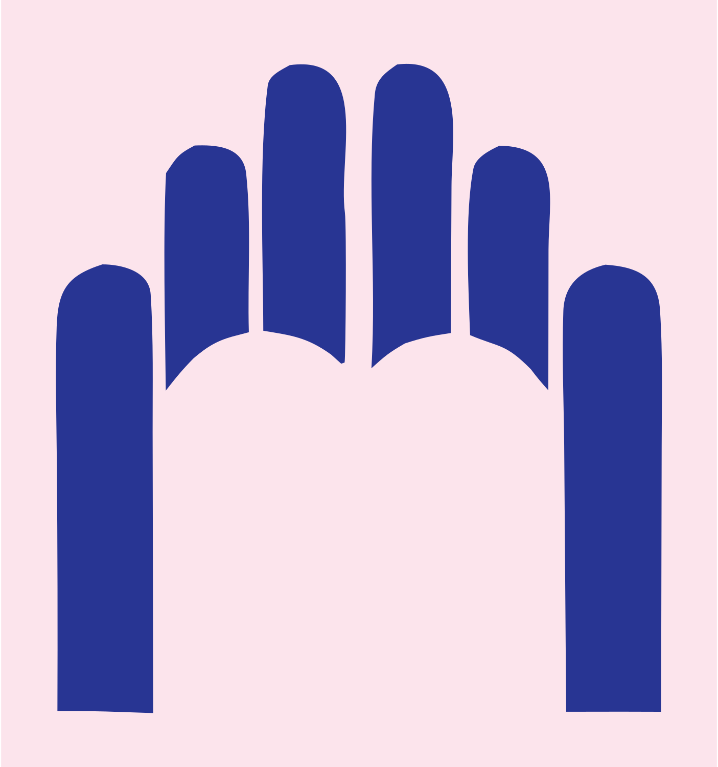 Open Hand Raised Logo #fce4ec/#283593
