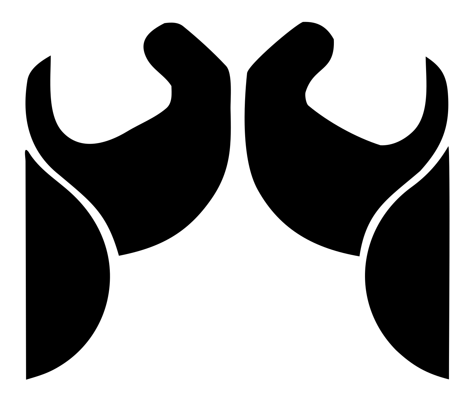 Mirrored Praying Hands Logo #ffffff/#000000
