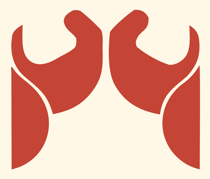 Mirrored Praying Hands Logo #fff8e7/#c44536