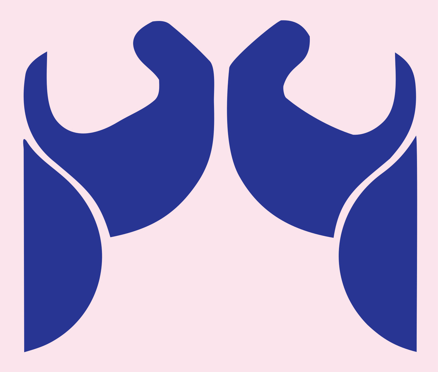 Mirrored Praying Hands Logo #fce4ec/#283593