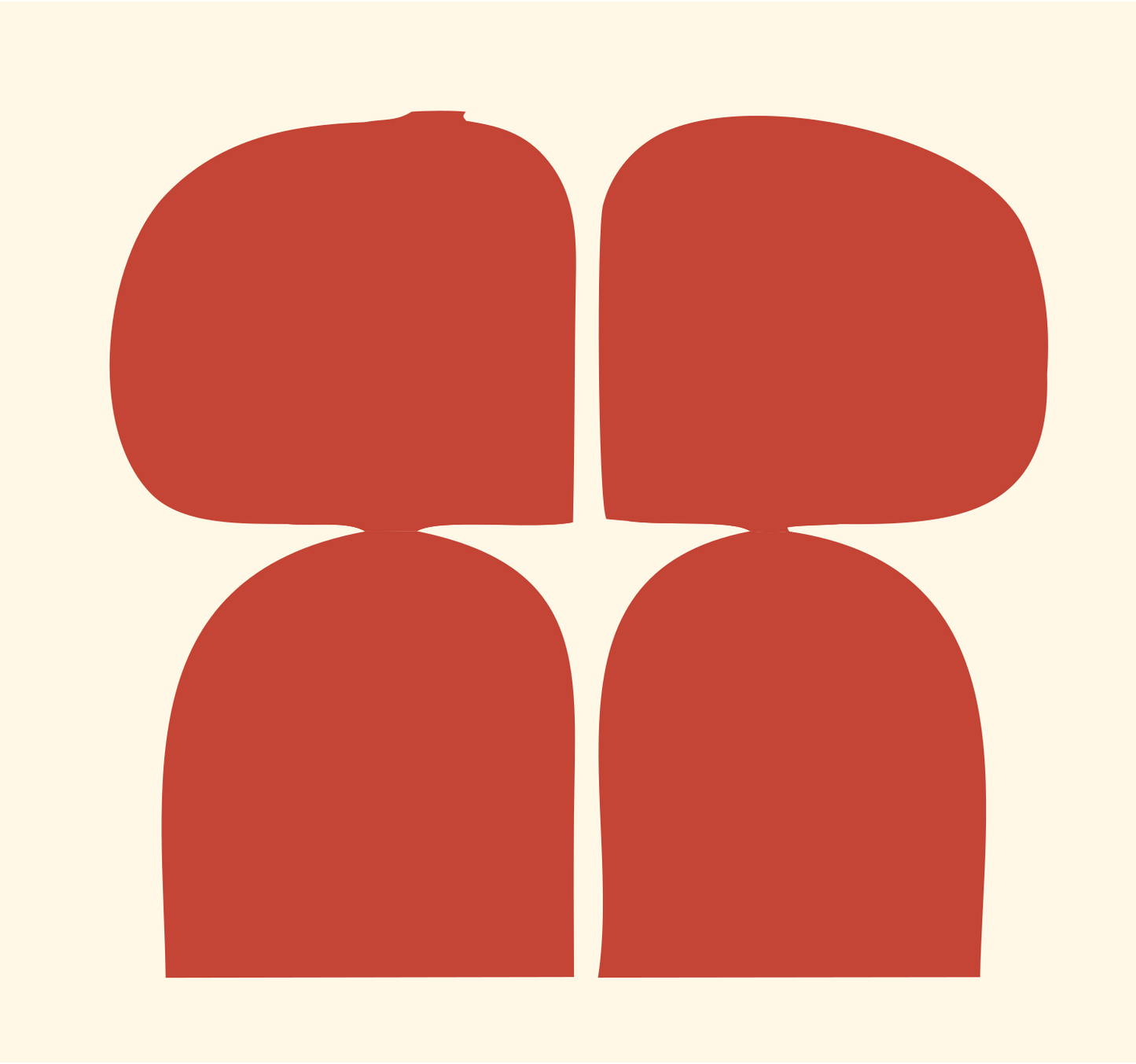 Folded Hands Silhouette Logo #fff8e7/#c44536