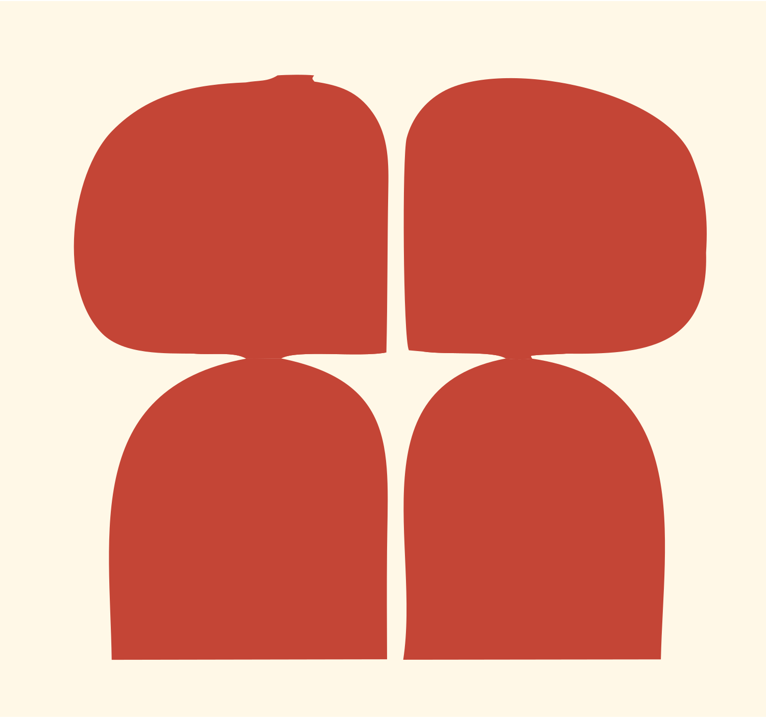 Folded Hands Silhouette Logo #fff8e7/#c44536
