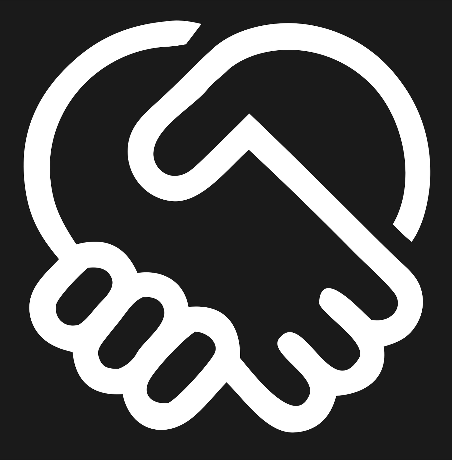 Monoline Handshake Agreement Logo #1a1a1a/#ffffff