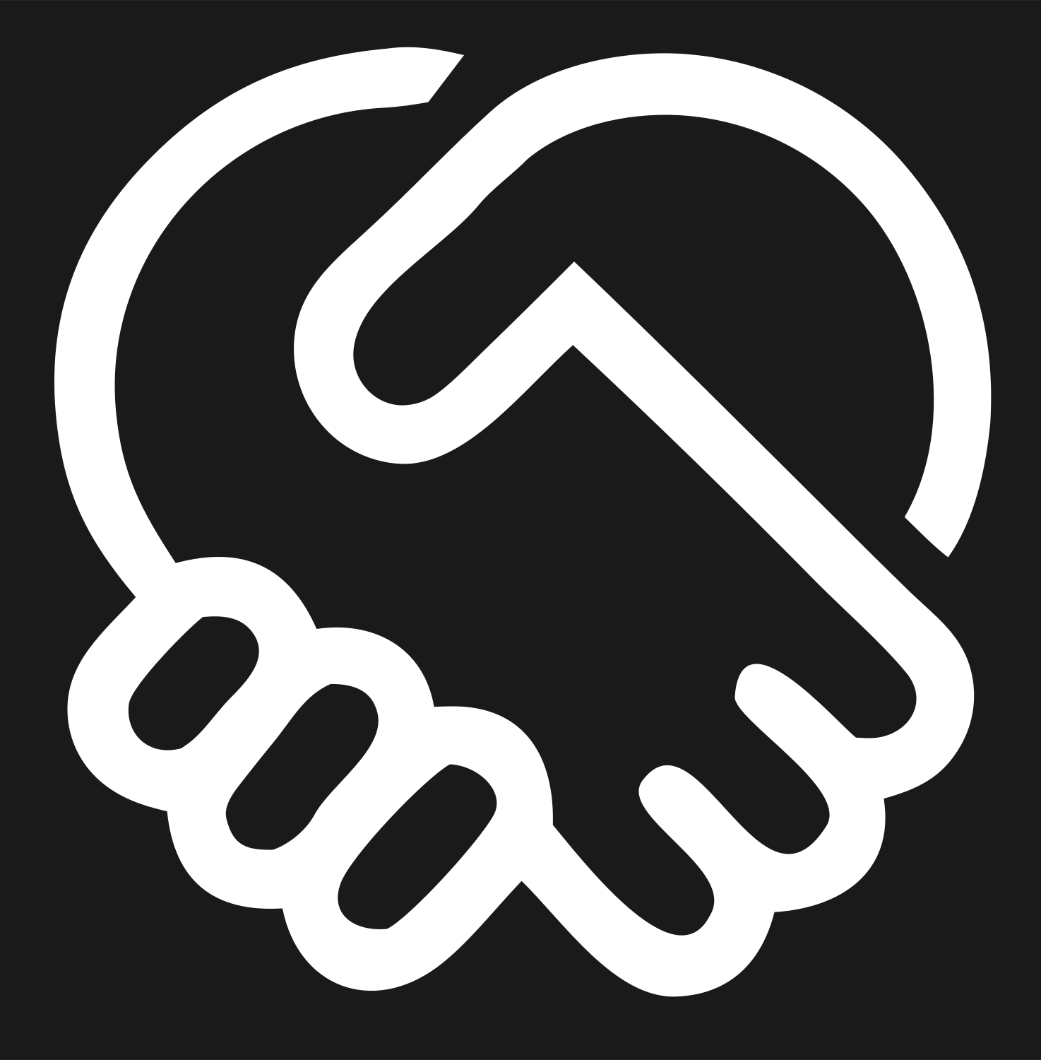 Monoline Handshake Agreement Logo #1a1a1a/#ffffff