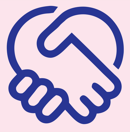 Monoline Handshake Agreement Logo #fce4ec/#283593