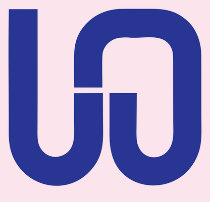 UO Monogram Handshake Logo #fce4ec/#283593