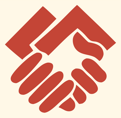 Handshake Bold Logo #fff8e7/#c44536
