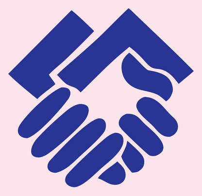 Handshake Bold Logo #fce4ec/#283593
