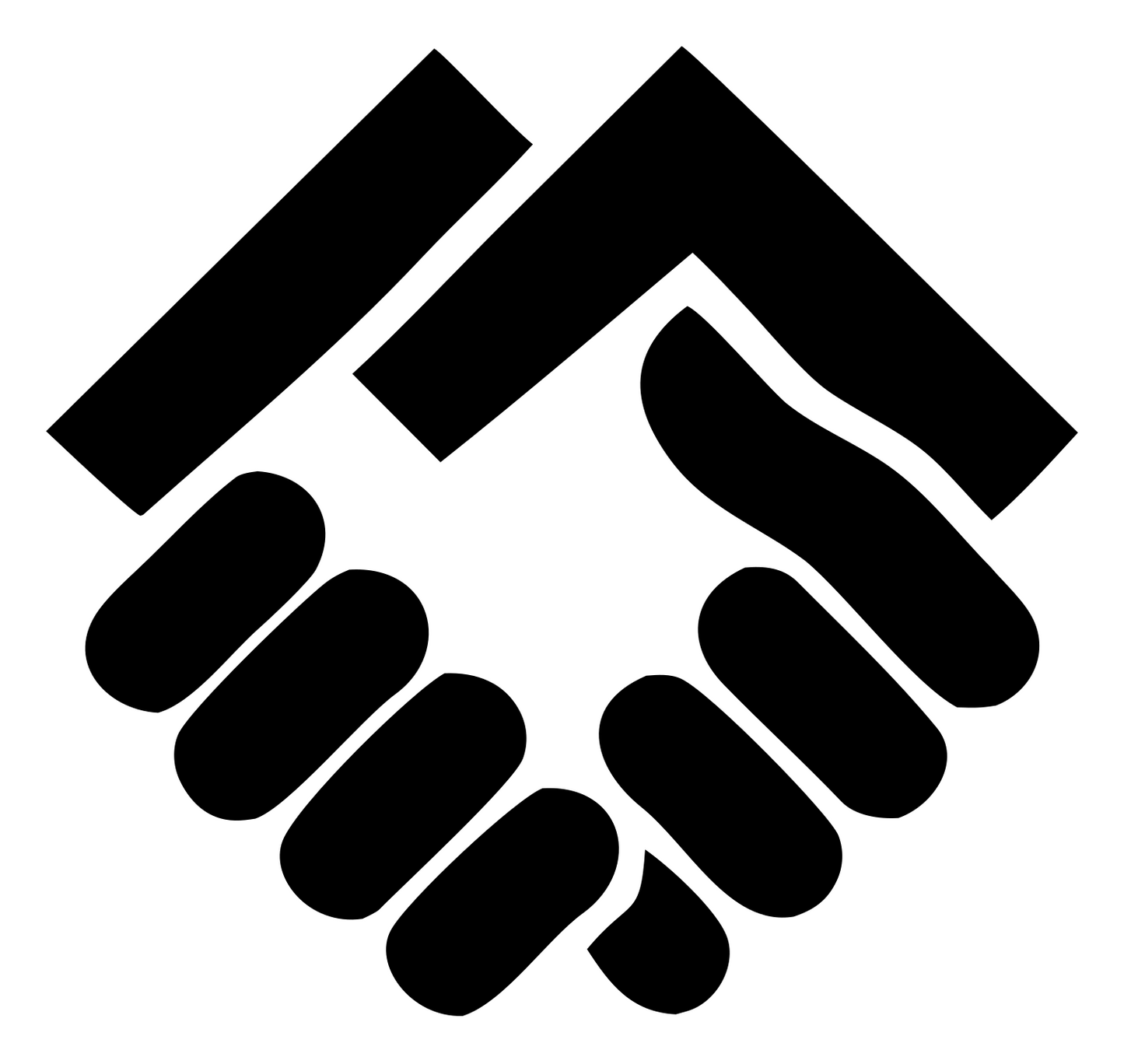 Handshake Geometric Logo #ffffff/#000000