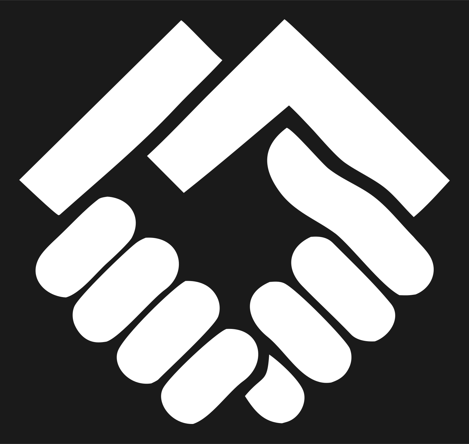 Handshake Geometric Logo #1a1a1a/#ffffff