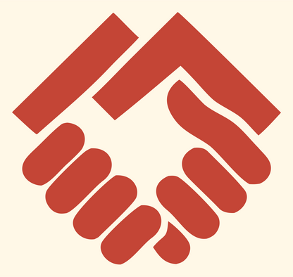 Handshake Geometric Logo #fff8e7/#c44536