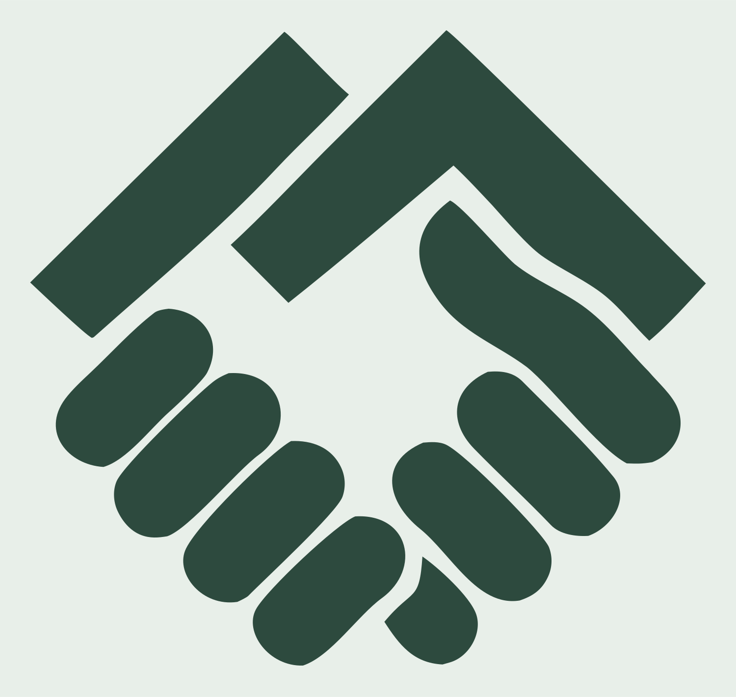 Handshake Geometric Logo #e8efe9/#2d4a3e