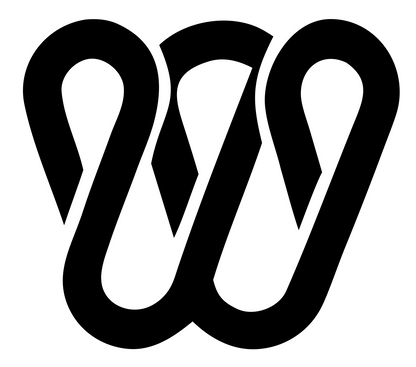 Interlocking W Handshake Logo #ffffff/#000000