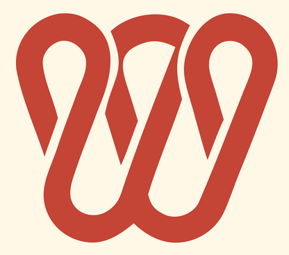 Interlocking W Handshake Logo #fff8e7/#c44536