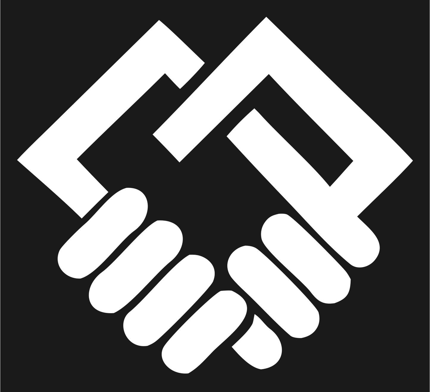 Angular Handshake Bracket Logo #1a1a1a/#ffffff