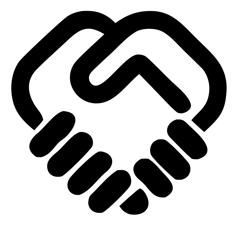 Monoline Handshake Fingers Logo