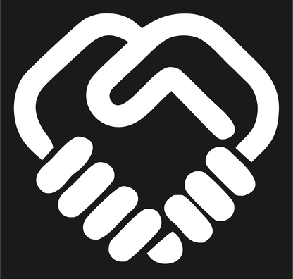 Monoline Handshake Fingers Logo #1a1a1a/#ffffff