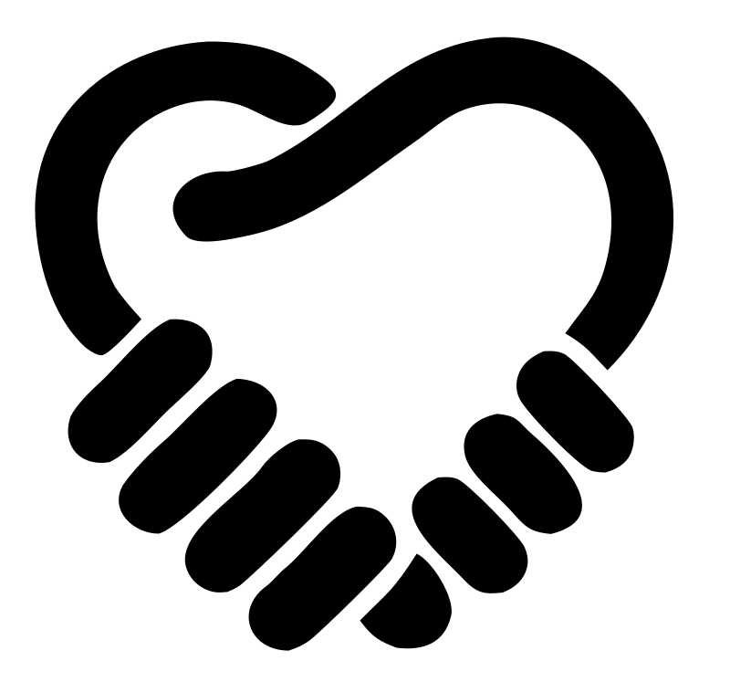 Heart Shape Handshake Logo