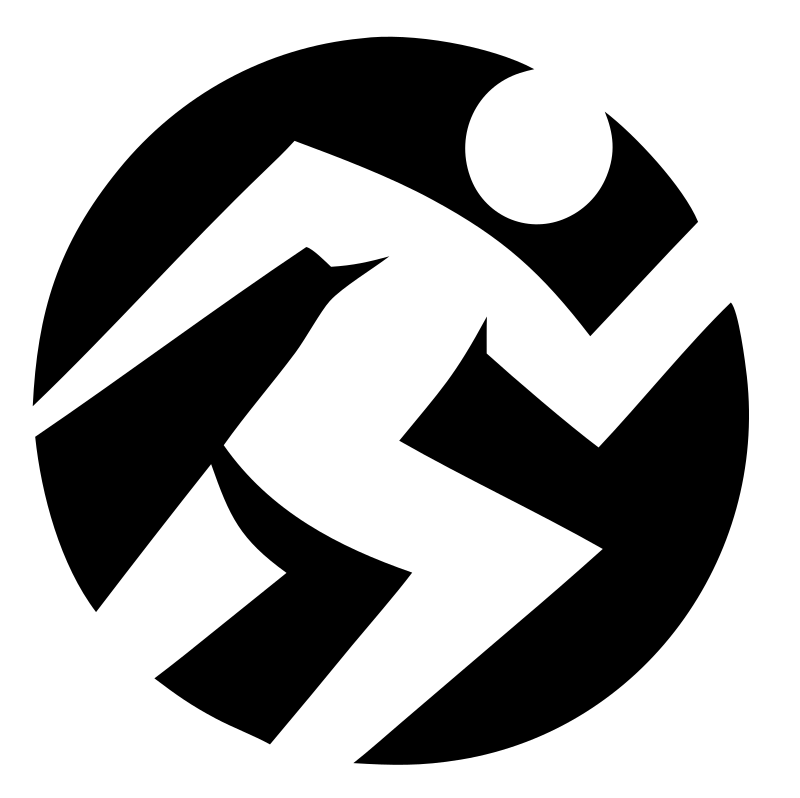 Runner Circle Negative Space Logo