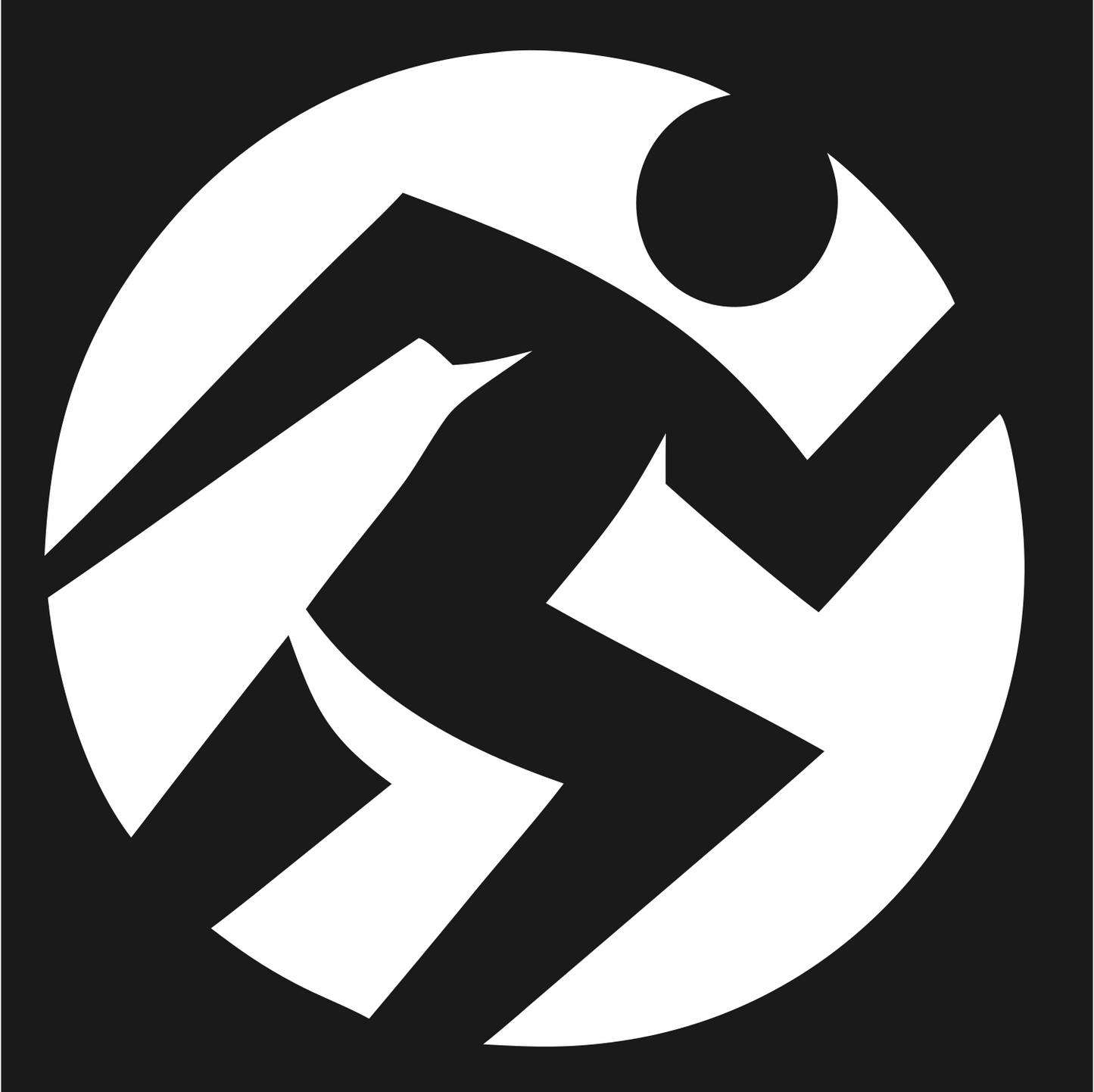 Runner Circle Negative Space Logo #1a1a1a/#ffffff