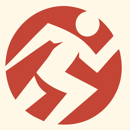 Runner Circle Negative Space Logo #fff8e7/#c44536