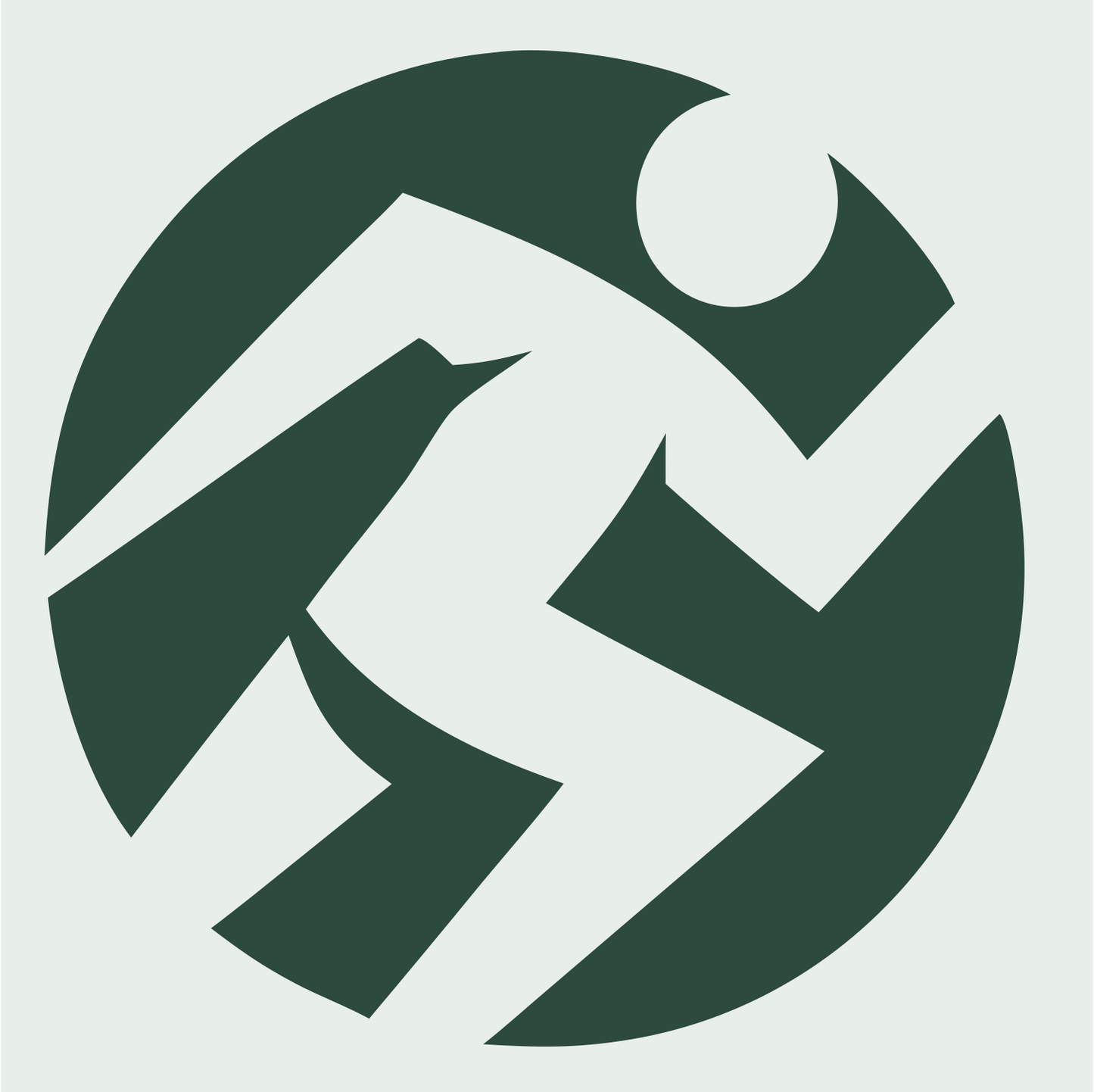Runner Circle Negative Space Logo #e8efe9/#2d4a3e
