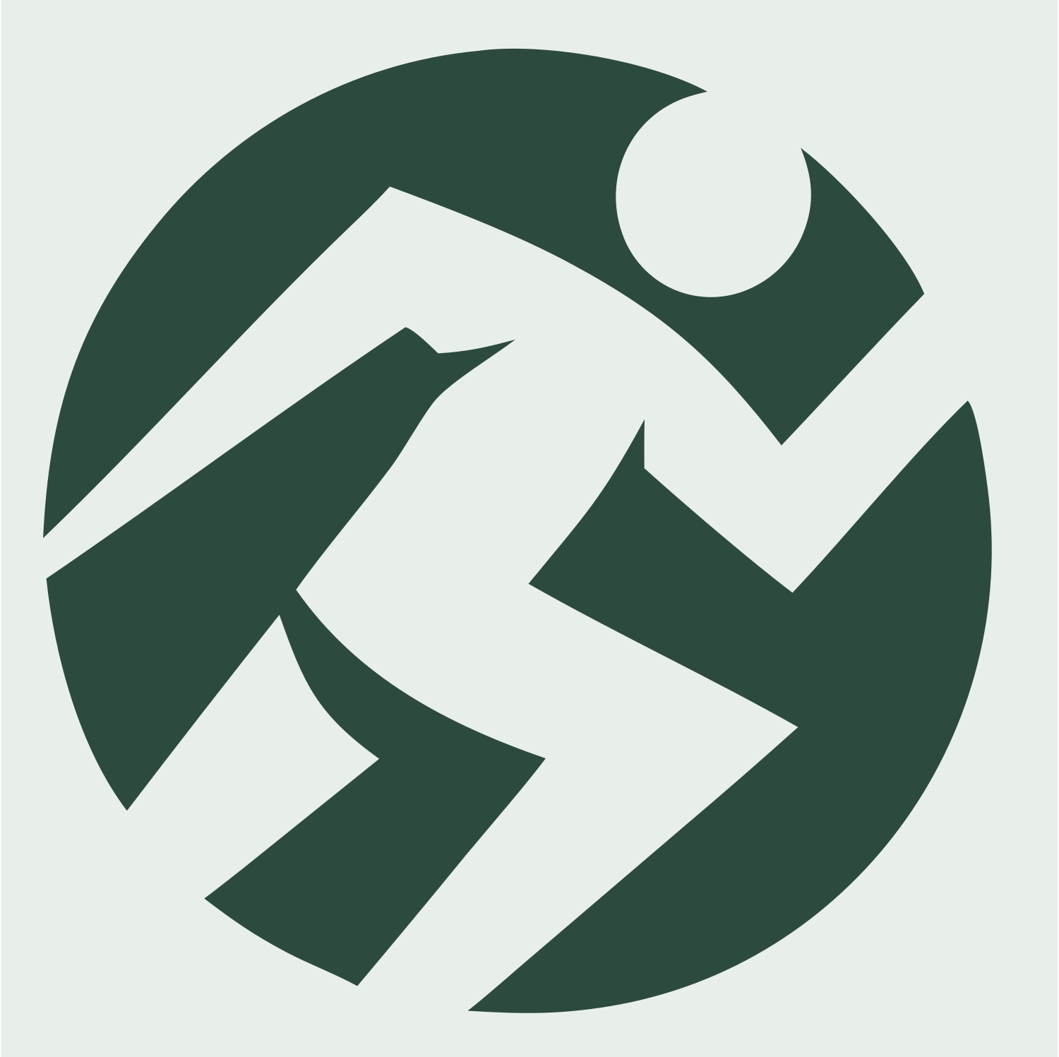 Runner Circle Negative Space Logo #e8efe9/#2d4a3e