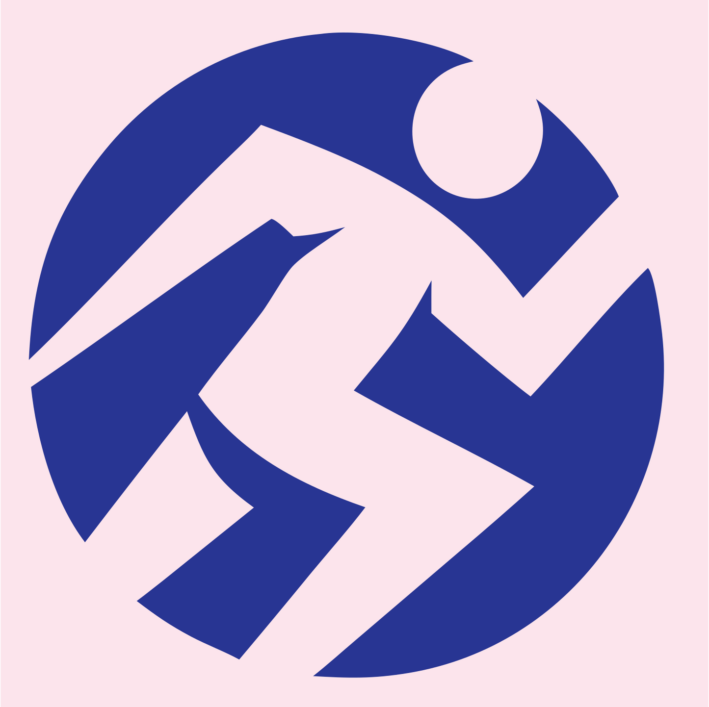 Runner Circle Negative Space Logo #fce4ec/#283593