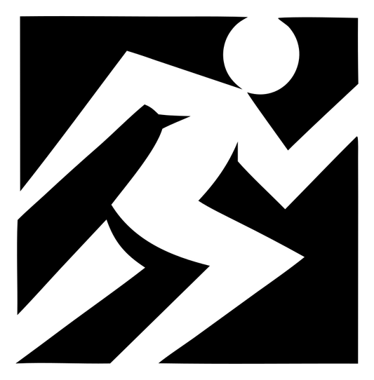 Runner Square Negative Space Logo