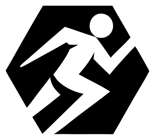Runner Hexagon Negative Space Logo