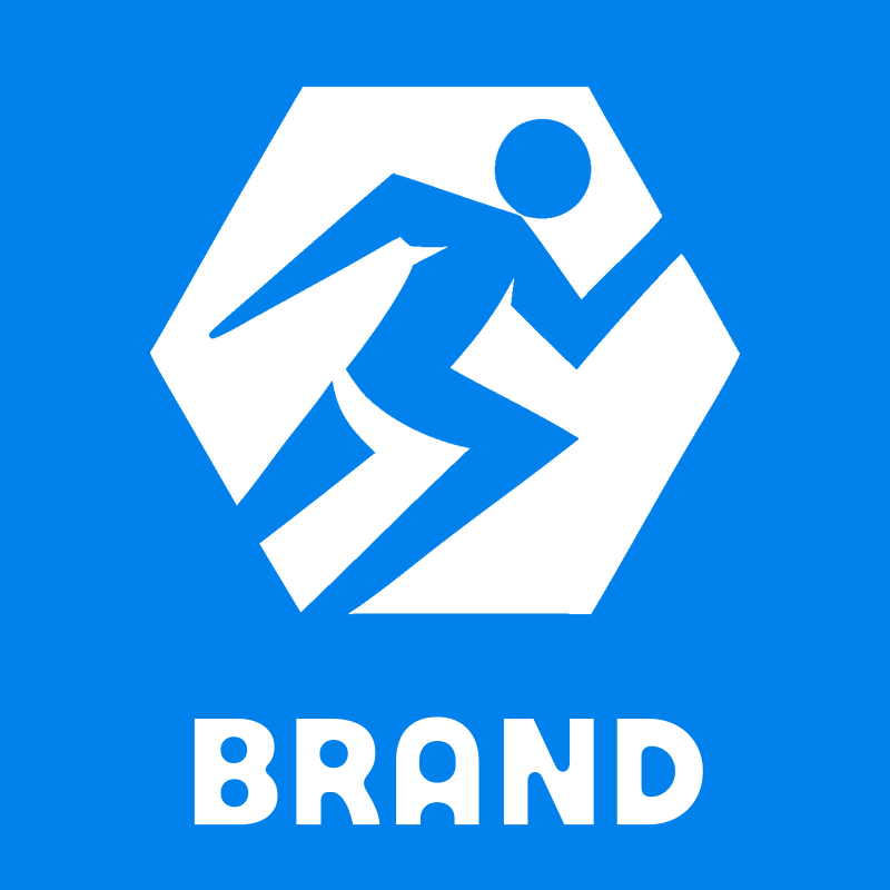 Runner Hexagon Negative Space Logo preview