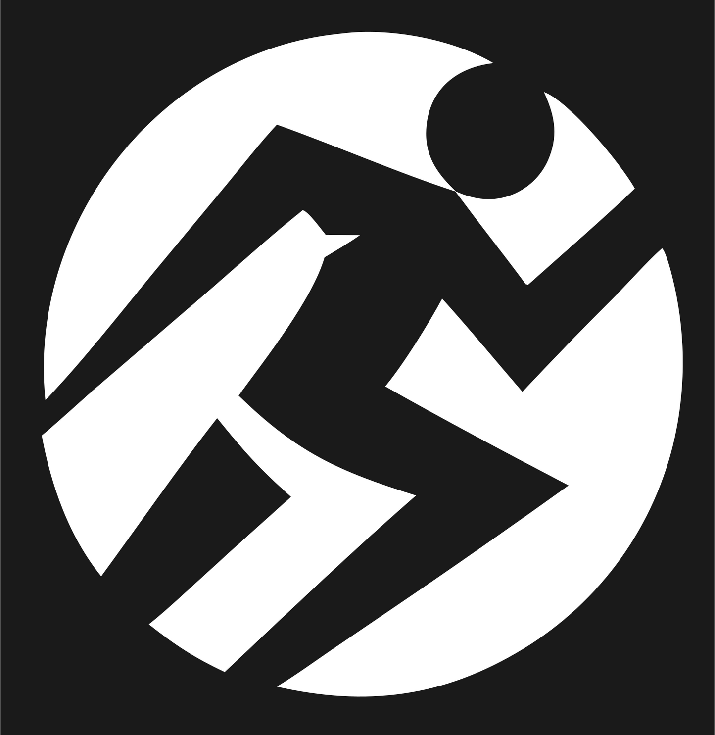 Running Figure Circle Logo #1a1a1a/#ffffff