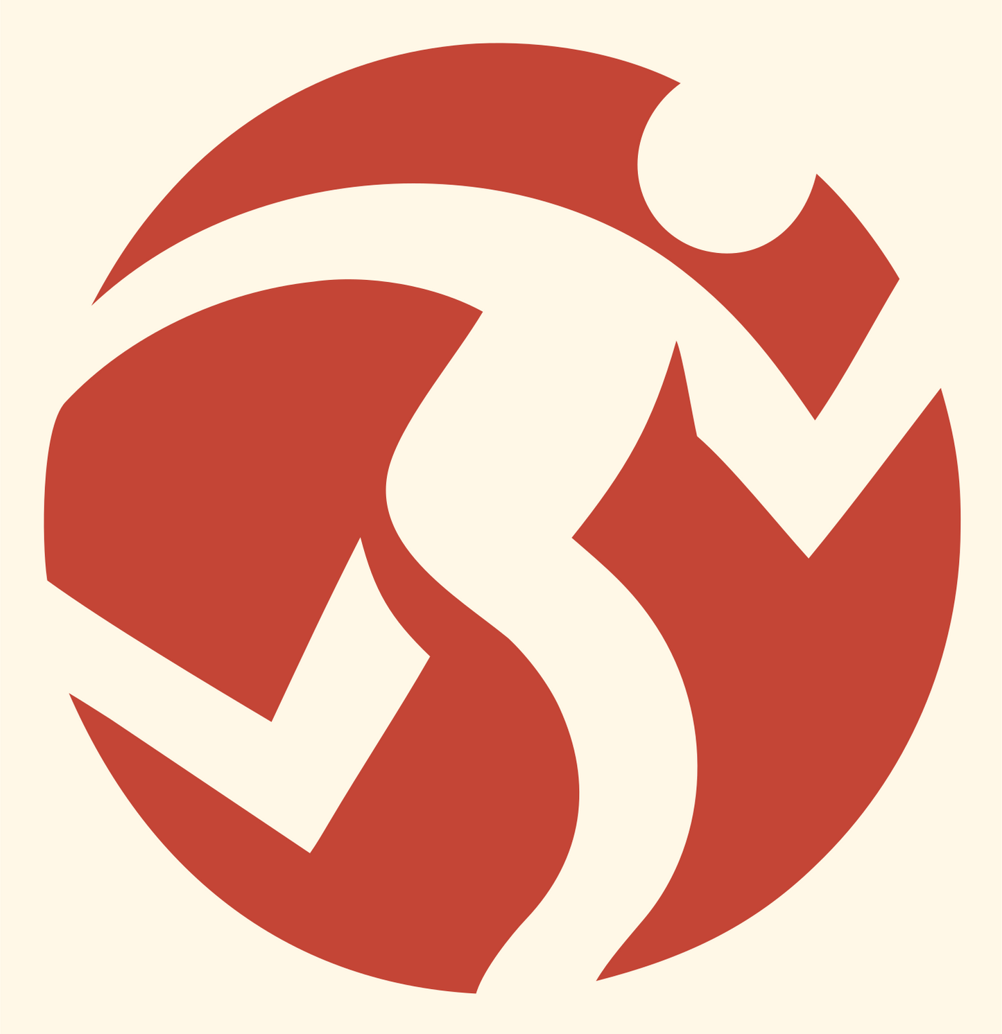 Dynamic Runner Circular Logo #fff8e7/#c44536