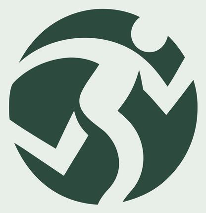Dynamic Runner Circular Logo #e8efe9/#2d4a3e