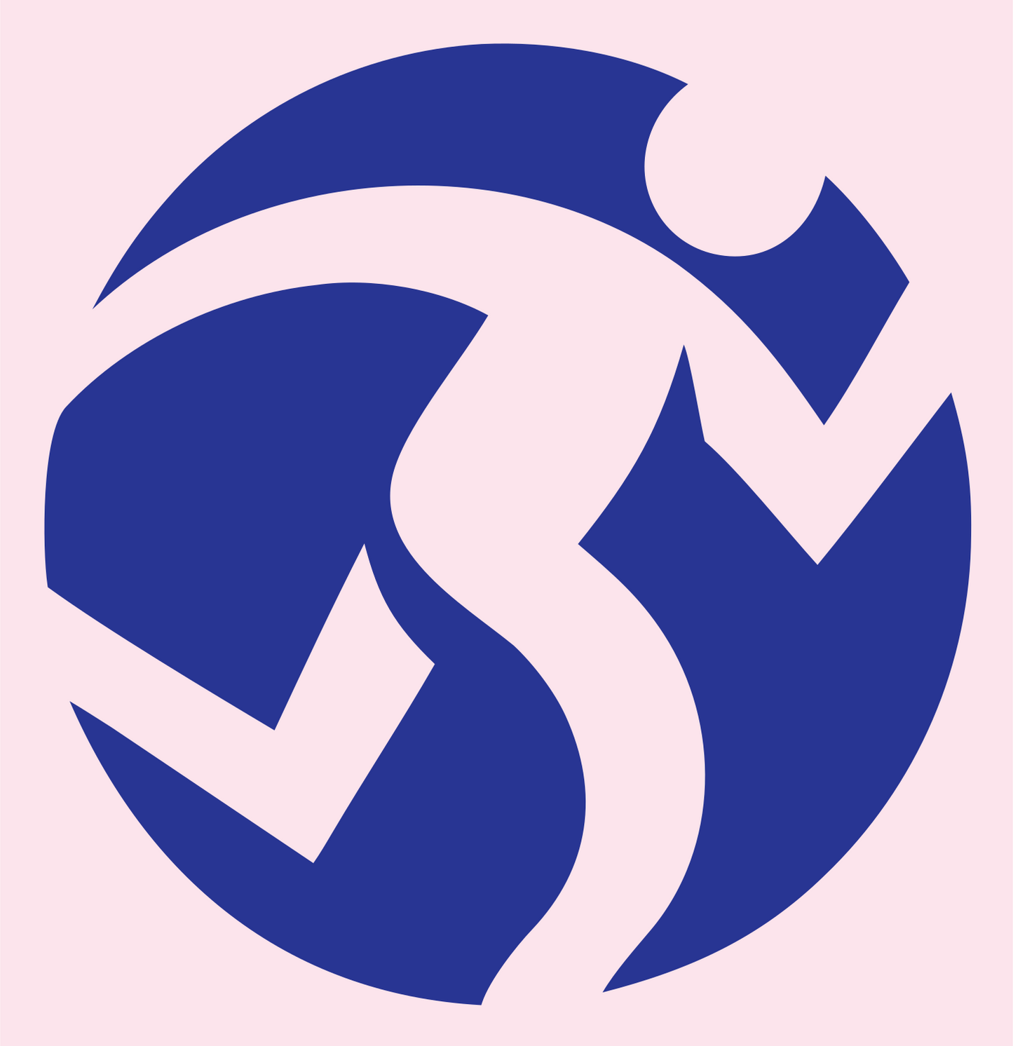 Dynamic Runner Circular Logo #fce4ec/#283593