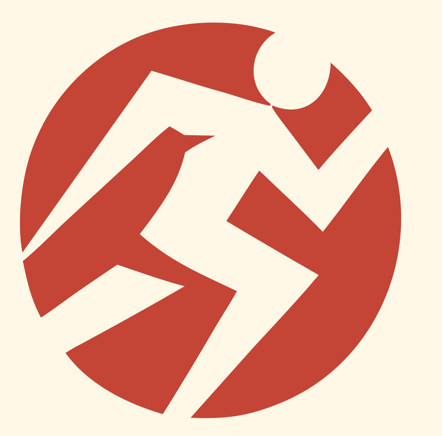 Sprinting Figure Circle Logo #fff8e7/#c44536