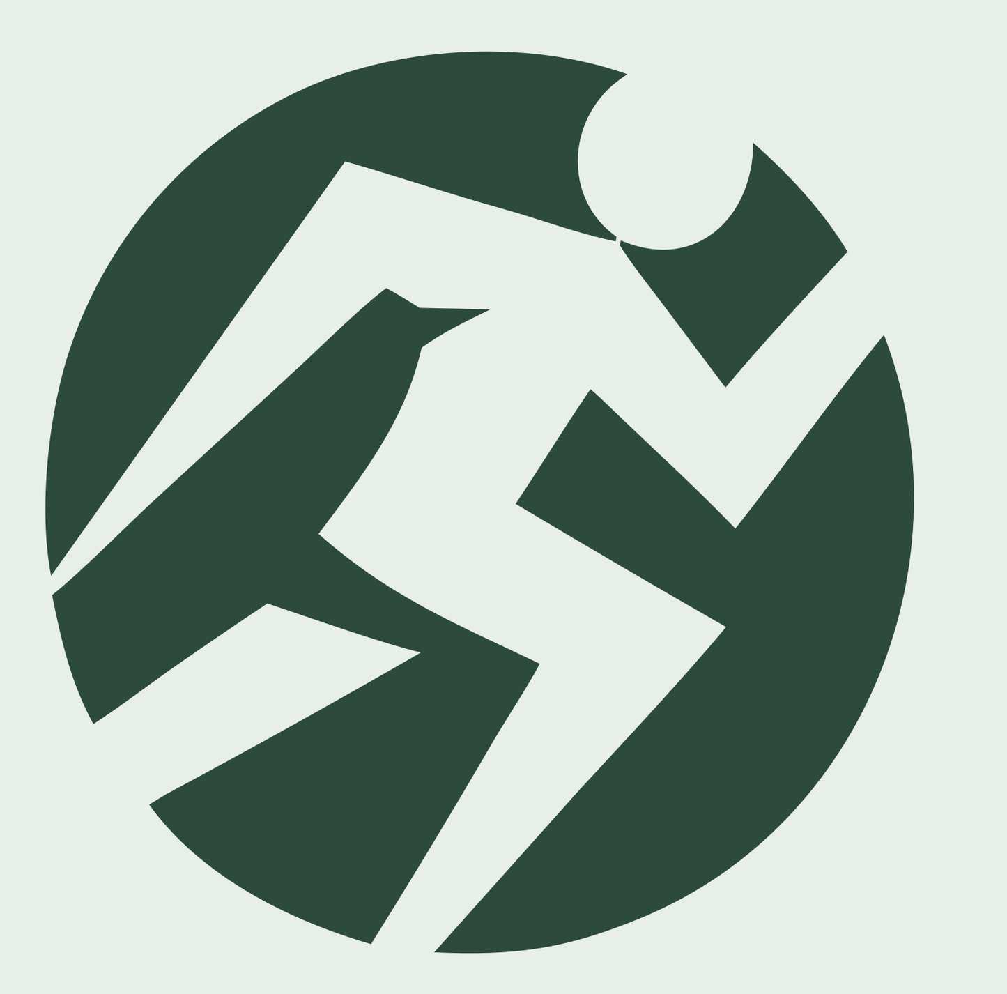 Sprinting Figure Circle Logo #e8efe9/#2d4a3e