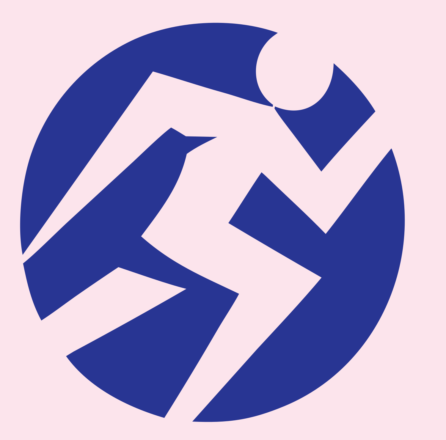 Sprinting Figure Circle Logo #fce4ec/#283593