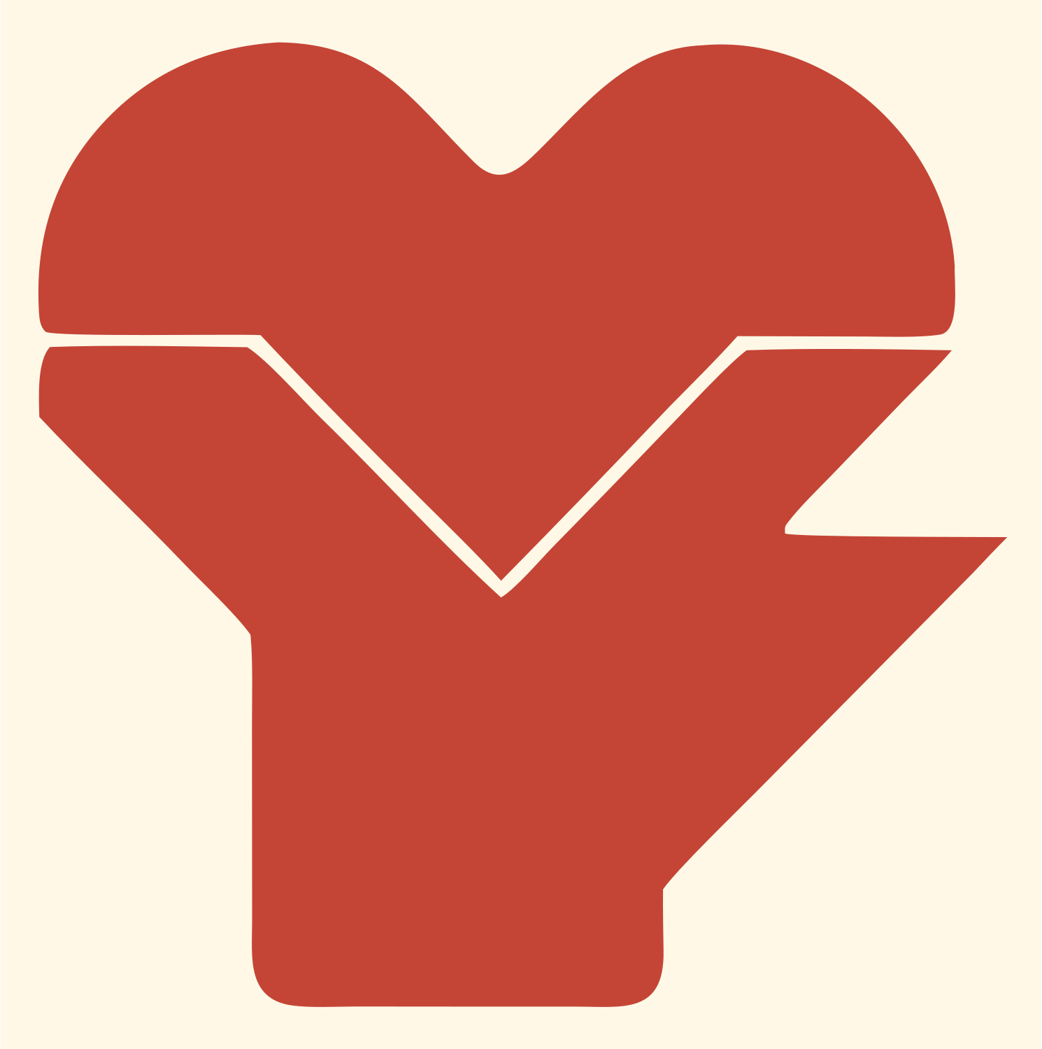 Heart in Hand Logo #fff8e7/#c44536