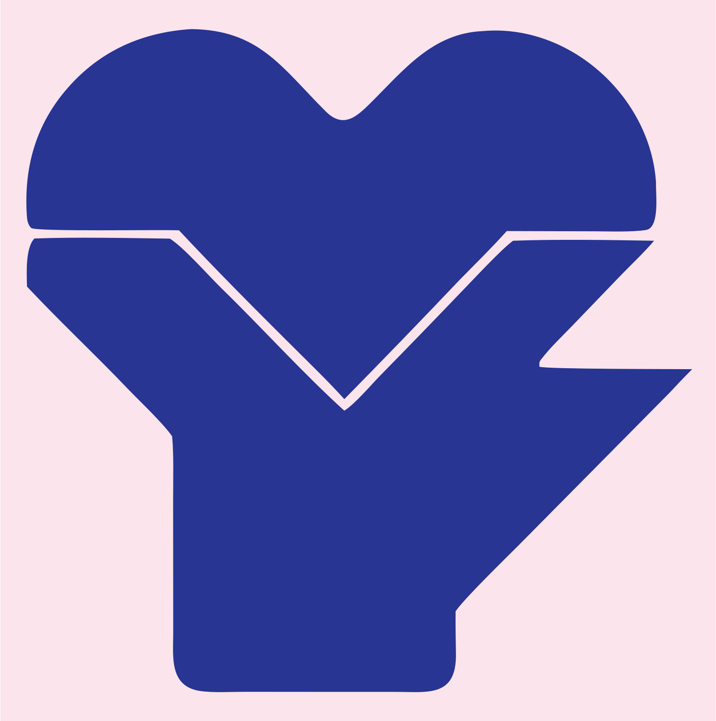 Heart in Hand Logo #fce4ec/#283593