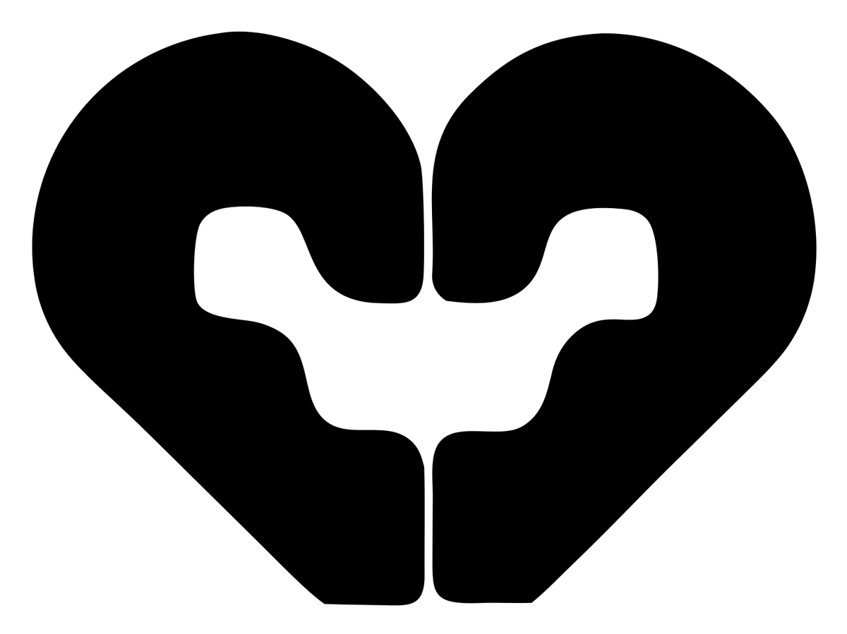 Puzzle Heart Hands Logo #ffffff/#000000