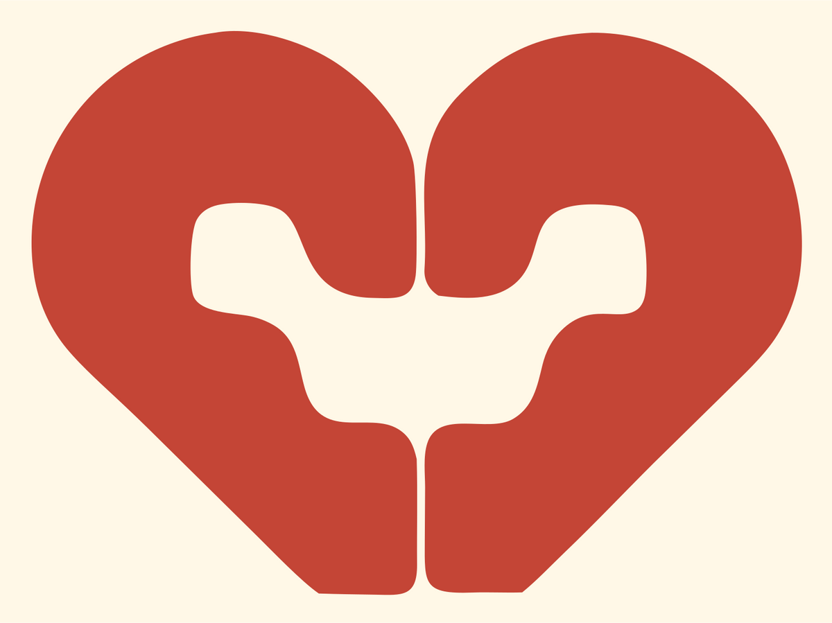 Puzzle Heart Hands Logo #fff8e7/#c44536