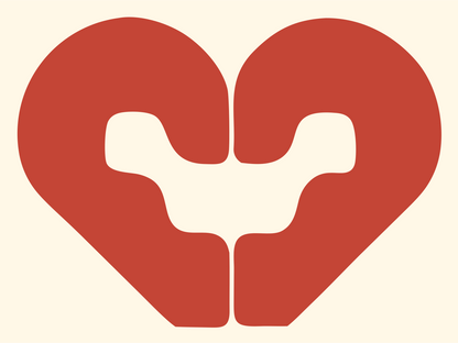 Puzzle Heart Hands Logo #fff8e7/#c44536