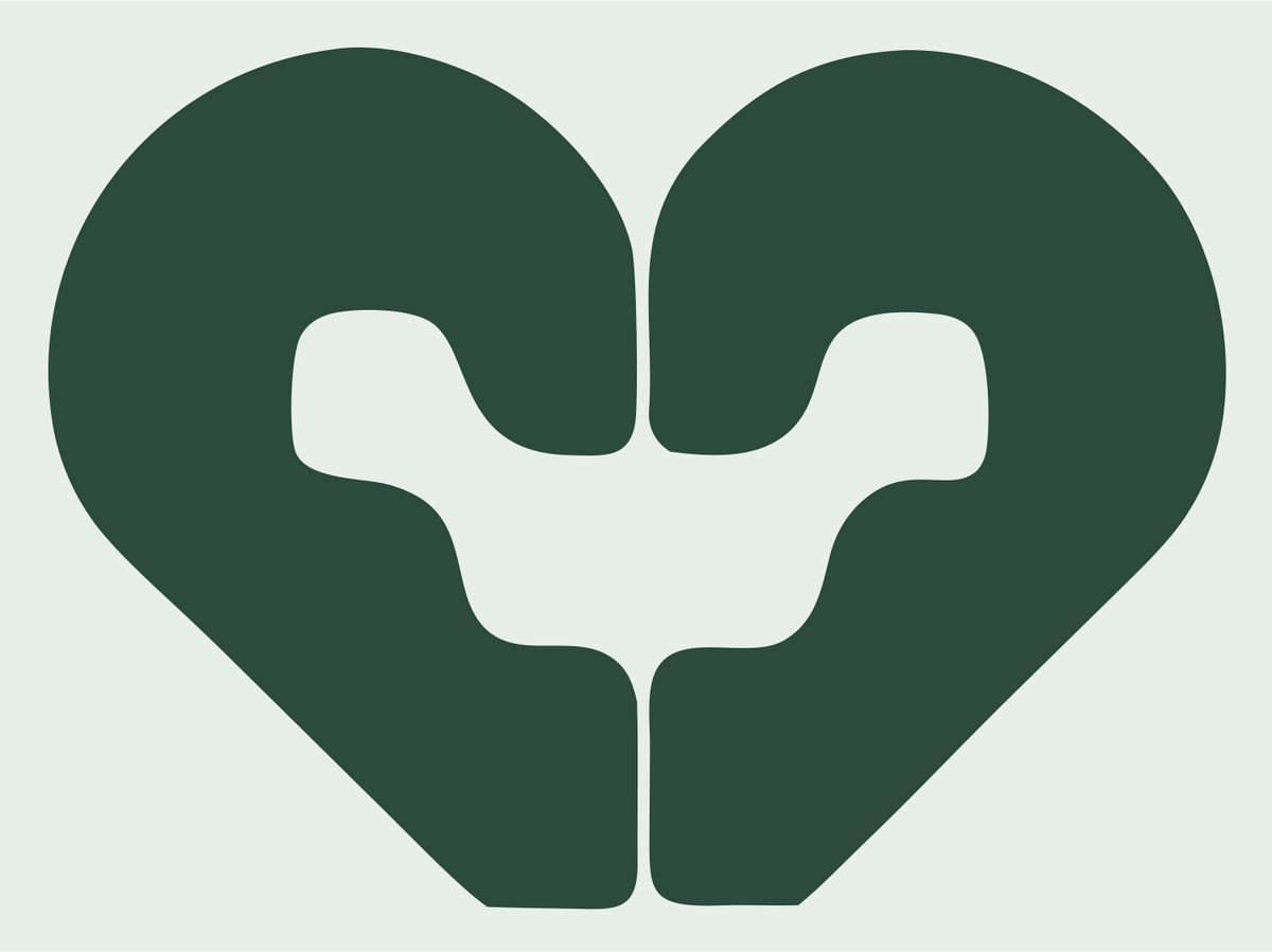 Puzzle Heart Hands Logo #e8efe9/#2d4a3e