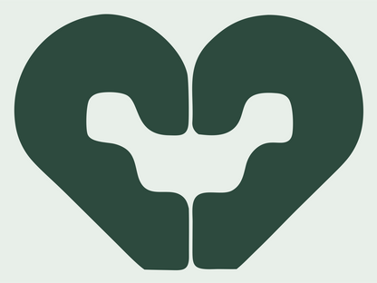 Puzzle Heart Hands Logo #e8efe9/#2d4a3e