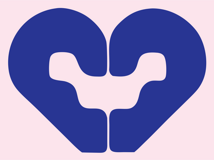 Puzzle Heart Hands Logo #fce4ec/#283593