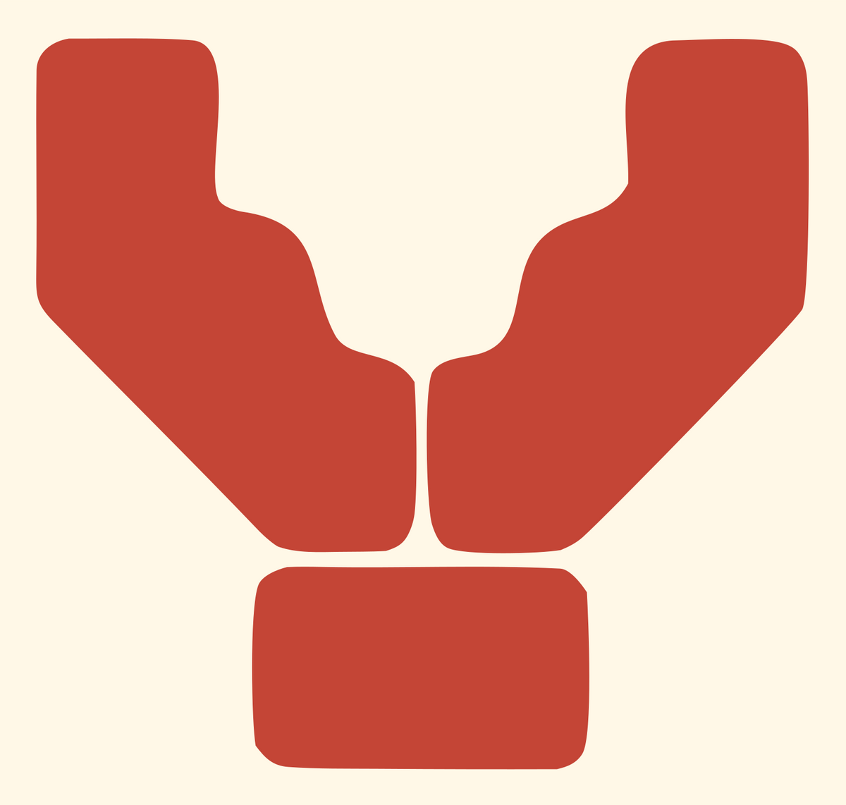 Cupped Hands Heart Logo #fff8e7/#c44536