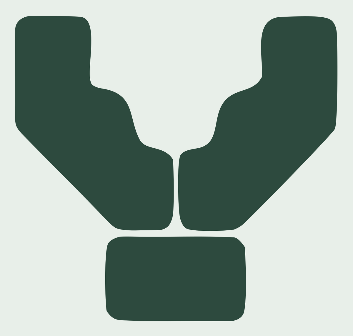 Cupped Hands Heart Logo #e8efe9/#2d4a3e