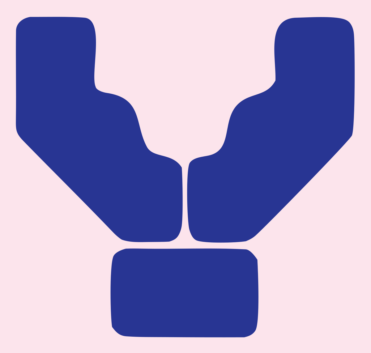 Cupped Hands Heart Logo #fce4ec/#283593